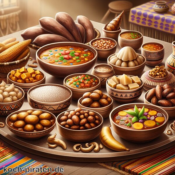 Typisch kamerunisches Essen - traditionelle kamerunische Gerichte