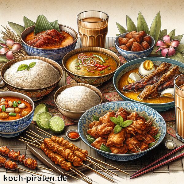 Typisch malaysisches Essen - traditionelle malaysische Gerichte