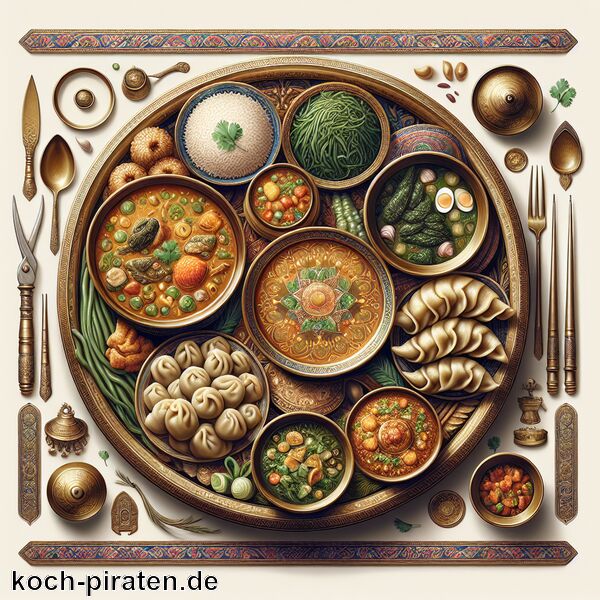 Typisch nepalesisches Essen - traditionelle nepalesische Gerichte