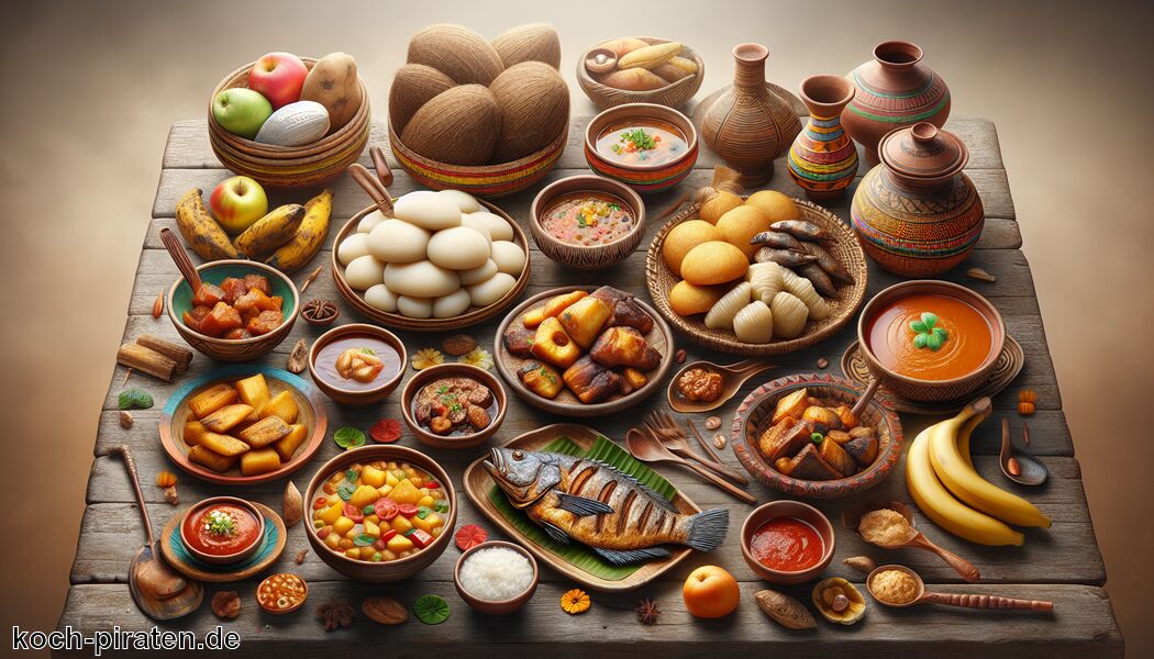 Djenkoumé: Tomatenmaispaste mit Fleisch - Typisch togoisches Essen - traditionelle togoische Gerichte