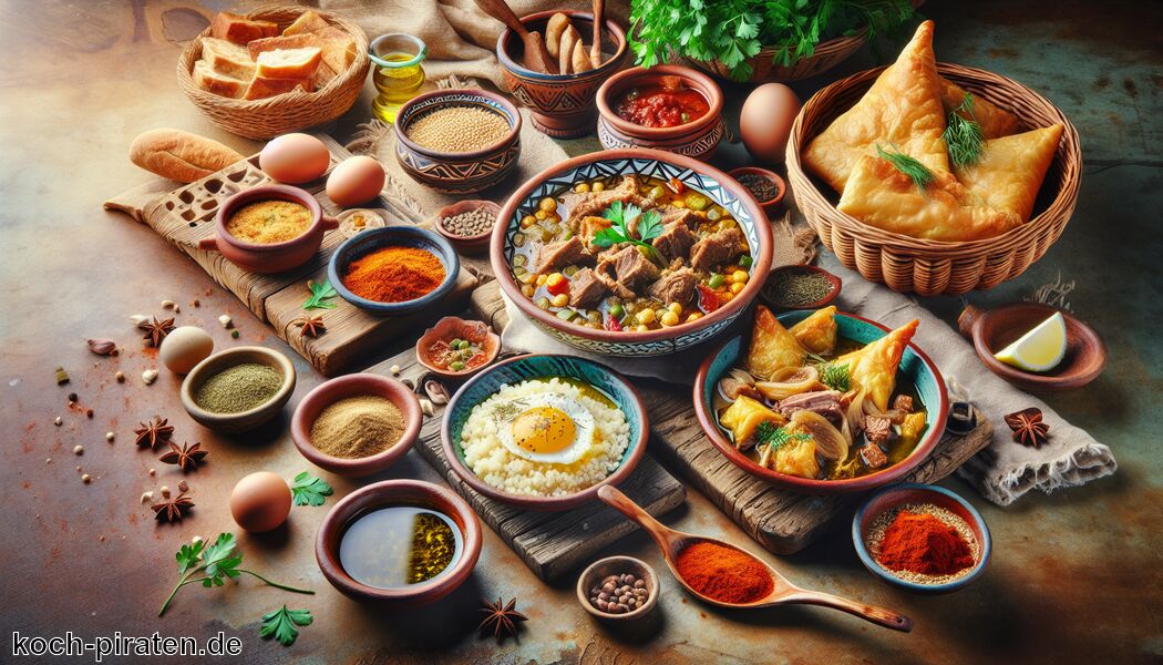 Mechouia - gegrillter Gemüsesalat mit Thunfisch - Typisch tunesisches Essen - traditionelle tunesische Gerichte