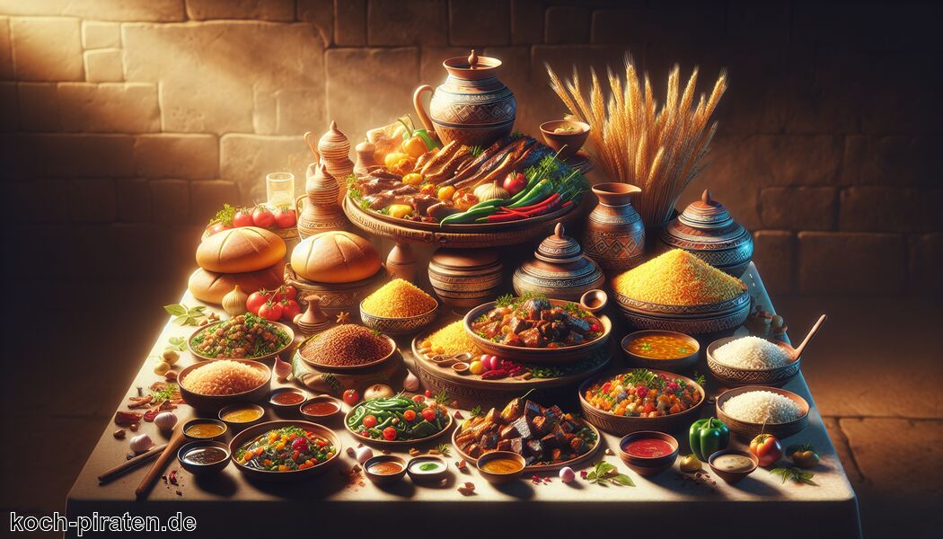 Aseed: Brei aus Mehl, traditionell serviert - Typisch jemenitisches Essen - traditionelle jemenitische Gerichte
