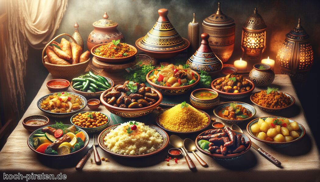 Mechoui: Gegrilltes Lamm mit Gewürzen - Typisch algerisches Essen - traditionelle algerische Gerichte