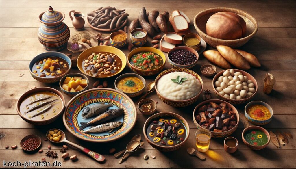Typisch kamerunisches Essen - traditionelle kamerunische Gerichte