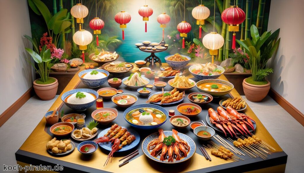 Typisch singapurisches Essen - traditionelle singapurische Gerichte