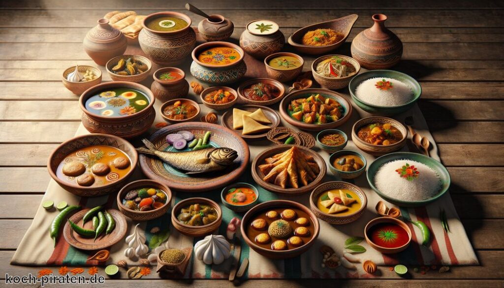 Typisch bangladeschisches Essen - traditionelle bangladeschische Gerichte