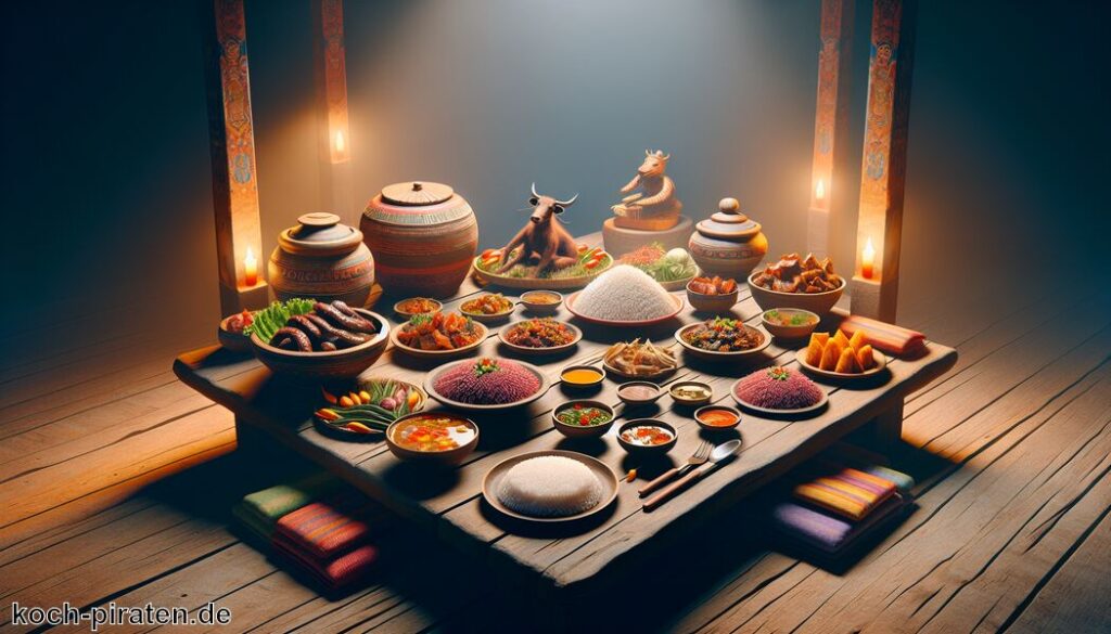Typisch bhutanisches Essen - traditionelle bhutanische Gerichte