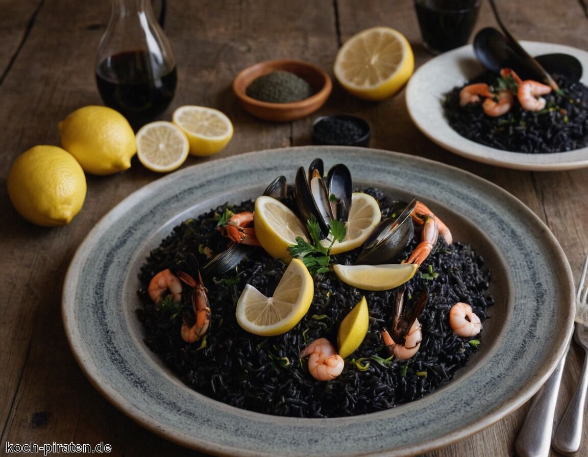 Reis einstreuen, unter ständigem Rühren anschwitzen - Paella Negra Rezept» Genuss aus dem Mittelmeer