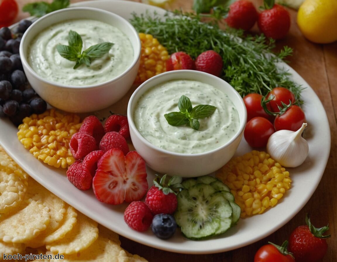 Dips mit Joghurt und Kräutern - WM Snack Rezept Ideen » Lass Dich Inspirieren